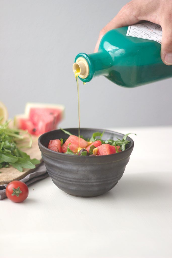 Wassermelonensalat mit Minze und Rucola